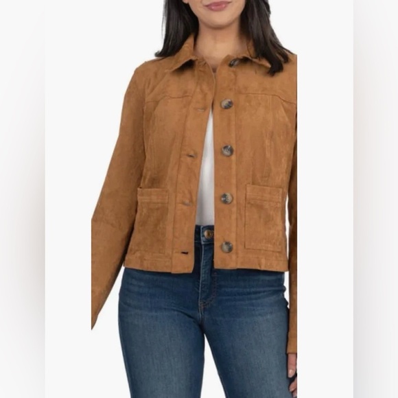 Kut from the Kloth Jackets & Blazers - Kut from the Kloth Matilda Faux Suede Trucker Jacket in Toffee Size S